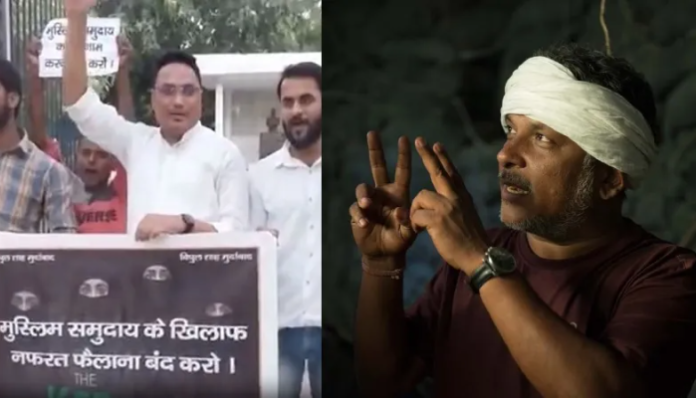 The film's director (R) has received a threat from group called Haq-e-Hindustan (L).