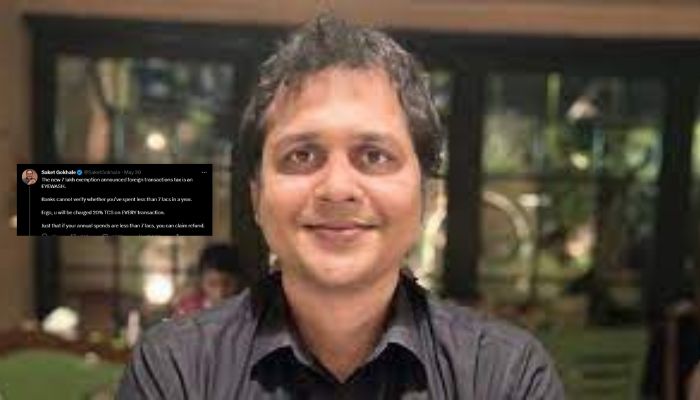 Saket Gokhale does it again, misleads the public about the newly introduced 20% TCS on credit cards