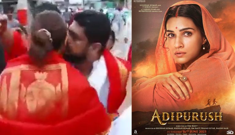 ‘Go to hotel room’: Telangana temple priest after Adipurush director Om Raut kisses actress Kriti Sanon after visiting Tirupati temple