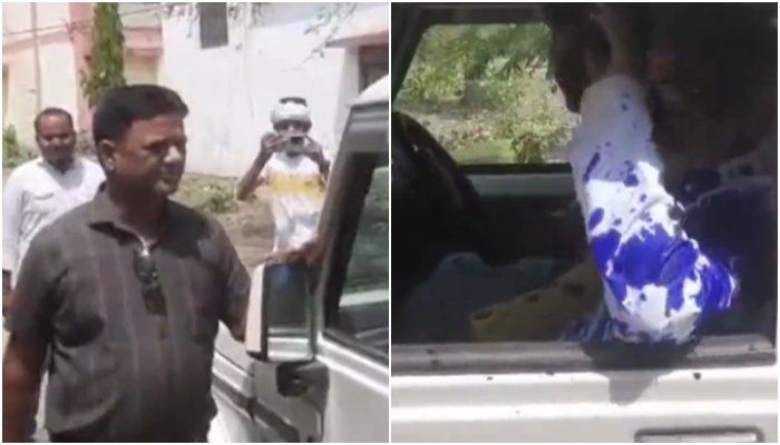 Madhya Pradesh: Ink thrown on Damoh Education Officer for giving clean chit to Ganga Jamuna school in hijab controversy