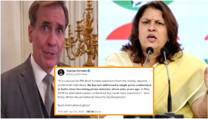 Congress spokesperson Shrinate spreads fake news, attributes words to John Kirby that were never said by him