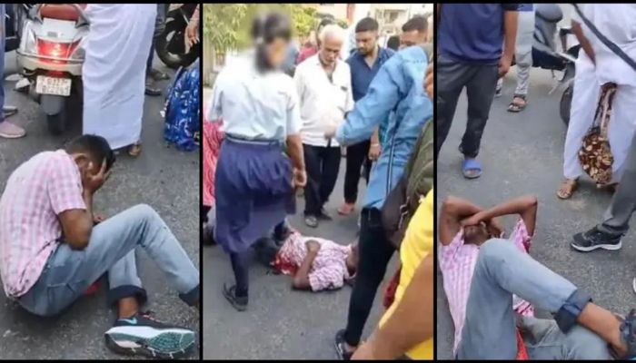 Gujarat: Female students in Ahmedabad catch up and beat molester near Bhulabhai Park before handing them over to police