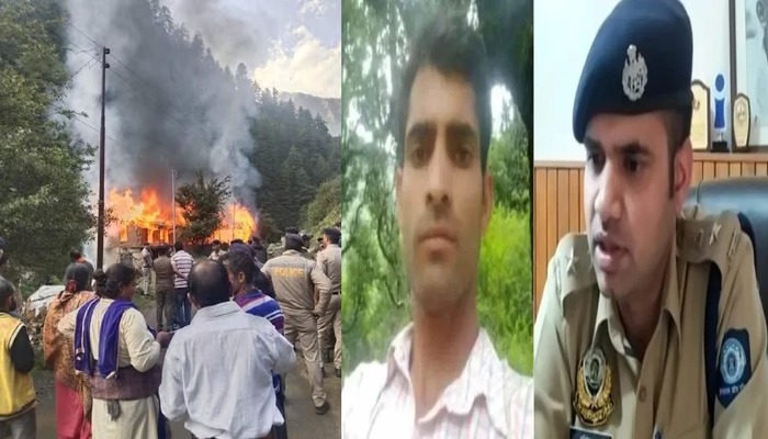 Angry mob sets fire to the house of family accused of murdering Manohar Lal in Chamba, who was in a relationship with a Muslim girl, section 144 imposed