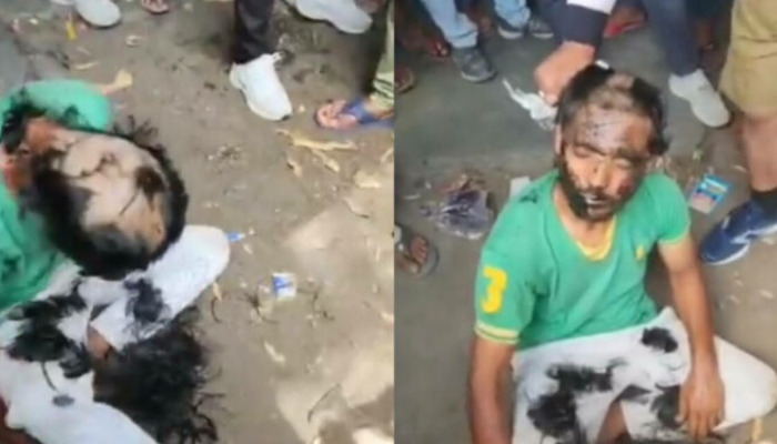Uttarakhand: Mohammad Nafees tried to rape a cow in Haldwani, locals shave his head in protest, heavy police force deployed in the area