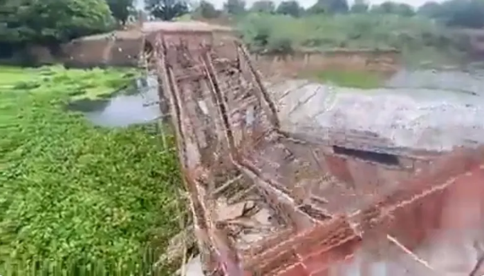 Chhattisgarh: A portion of 16 crore under-construction bridge collapses after rainfall, watch video