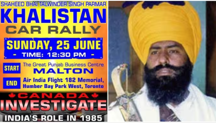 Canada: Posters of pro-Khalistan rally glorifying 1985 Air India bombing mastermind Talwinder Singh Parmar come up at multiple places