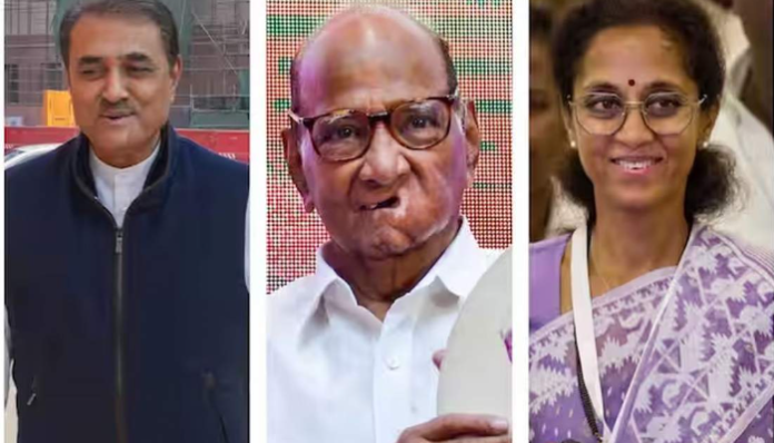 Left to right: Praful Patel, Sharad Pawar and Supriya Sule.