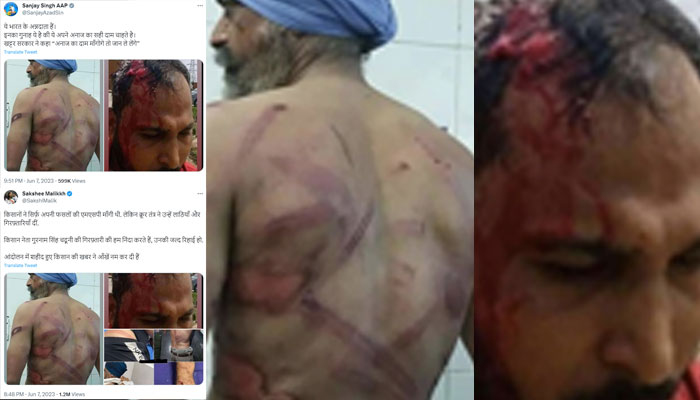 Wrestler Sakshi Malik, AAP leader Sanjay Singh and others spread fake news, use old photos to claim they show farmers assaulted by police in Haryana