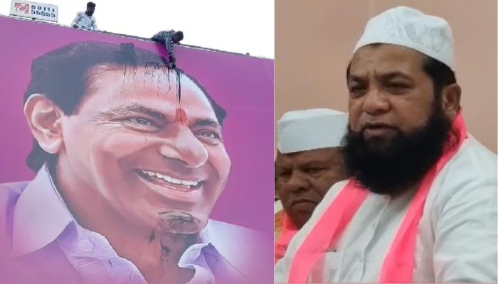 Maharashtra: BRS leader Qadir Maulana calls Aurangzeb his role model, Hindu activists deface KC Rao posters in Ahmednagar in protest