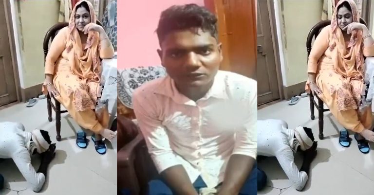 Uttar Pradesh: SP leader Shaheen Begum humiliates a Dalit man in her office, made him apologise at her feet; video viral