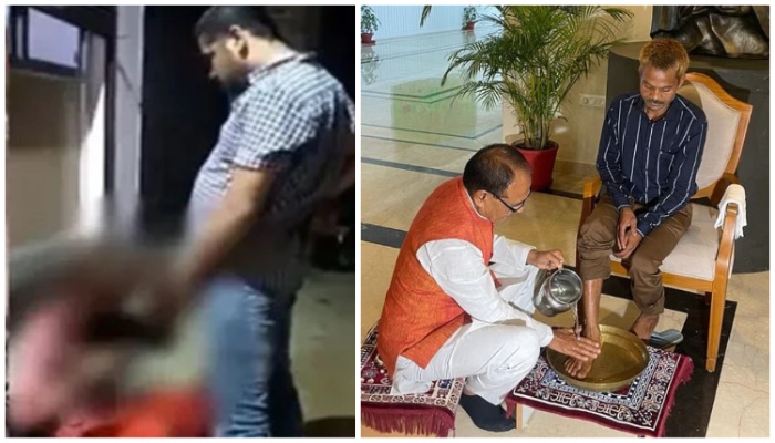 Police say video is one year old, kins allege it was purposely released before elections, CM washes victim’s feet: Latest in the Sidhi urination case