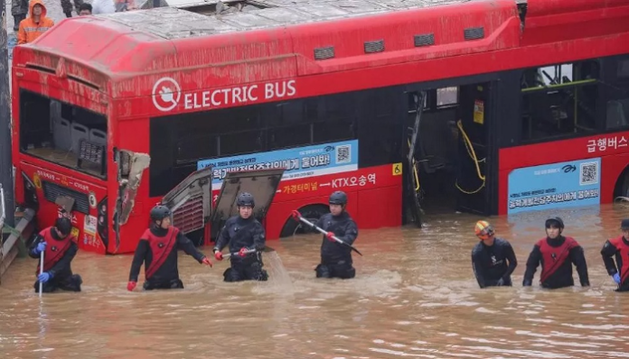 Rescuers retrieved nine bodies from flooded South Korea underpass after days of heavy rain.