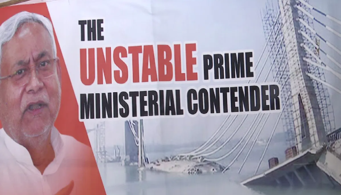 Posters against the Bihar CM came up in Bengaluru on 18 July.