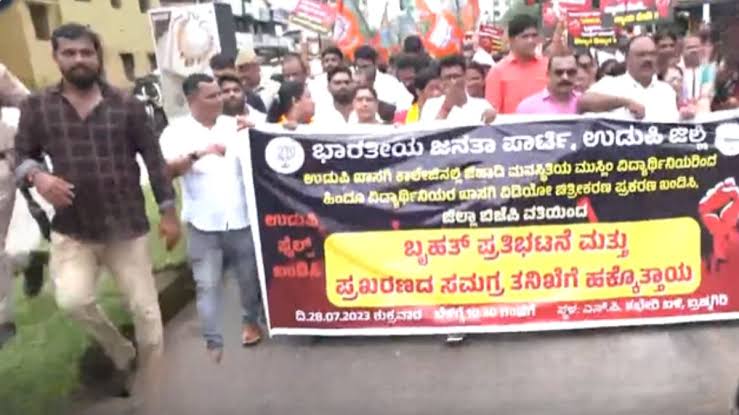Udupi washroom video case: Congress stages demonstrations against BJP’s protests demanding justice for victims