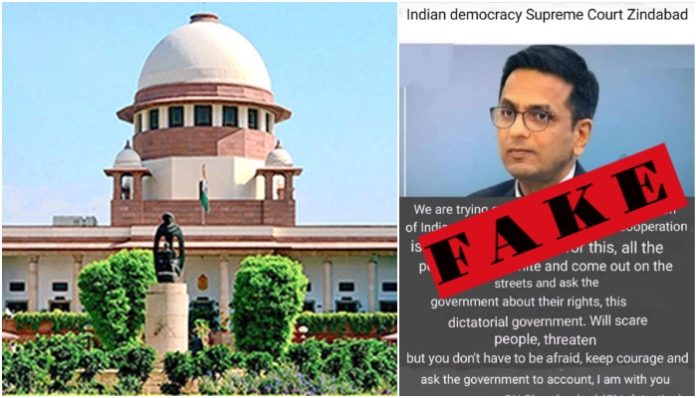 'People come to streets against this dictatorial govt', reads post made viral in name of CJI DY Chandrachud, SC calls it fake, misleading, says action underway