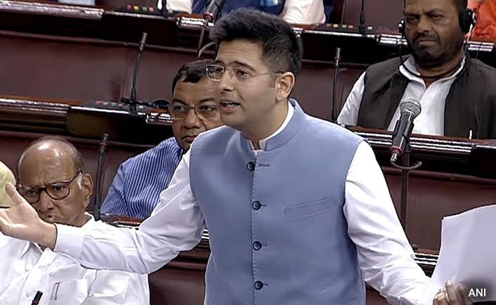 AAP MP Raghav Chadha  suspended over allegations of forging signatures of Rajya Sabha MPs
