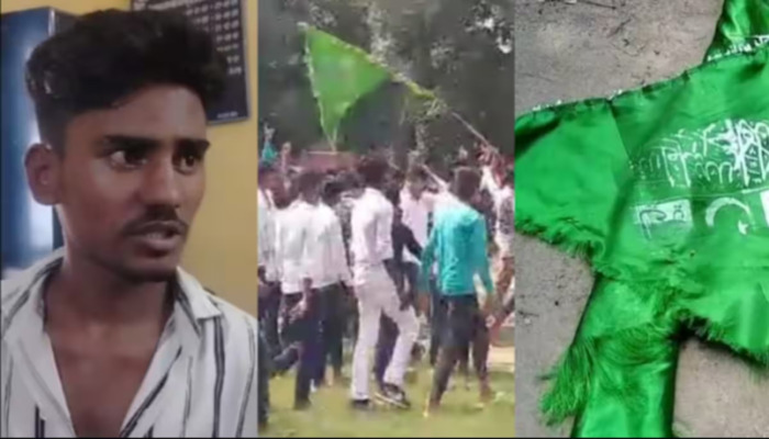Bihar: Muslim youths raise Islamic flags at a school in West Champaran on 15th August, one Shahid Hasan arrested