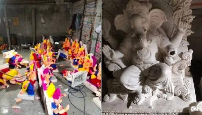 Ganesh Idol Vandalised in Rajkot