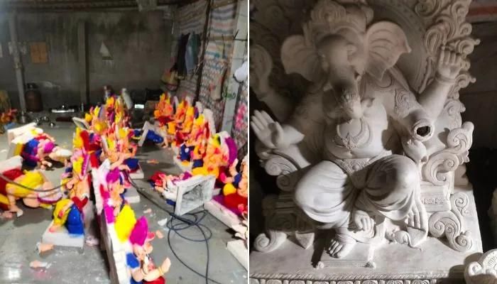 Gujarat: Amin, Rafiq and Sameer attack a Hindu labourer’s family in Rajkot, vandalise Ganpati idols, arrested