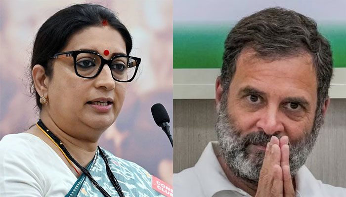 Smriti Irani says Rahul Gandhi blew a flying kiss while leaving Lok Sabha after his speech, BJP MPs lodge a complaint
