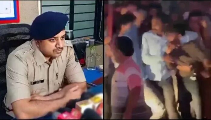 ACP Milap Patel (L), police escorting the the accused (R).