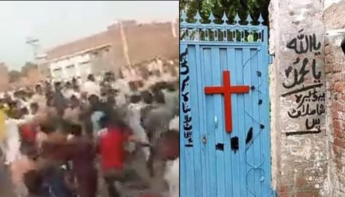 Two incidents in 1 day: Frenzied Muslim mob kills man in Pakistan after alleging ‘blasphemy’, desecrate Church with Islamic graffiti
