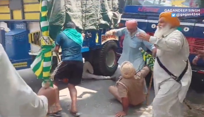Sangrur: One farmer dead, several cops injured after tractor-trolley driven by protesting farmers goes on a rampage, incident caught on camera