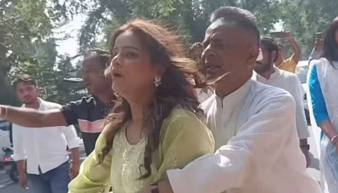 Archana Gautam and her father were manhandled outside Congress party office.