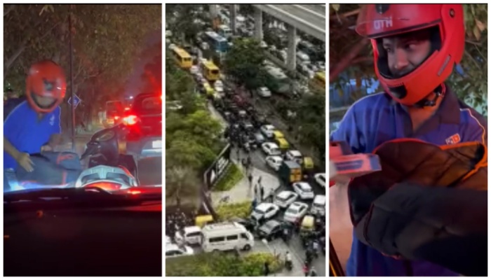 Stuck in traffic jam on ORR, Bengaluru man gets pizza delivered to his car: Video goes viral