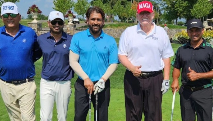 ‘Thala fever in USA’: Former Indian cricket captain MS Dhoni pictured playing golf with ex-USA President Donald Trump and Netizens can’t keep calm