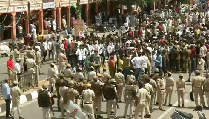 Jaipur: Riots break out in Subhash Chowk after one Iqbal died in a road rage incident, tensions prevail as counter-protests erupt