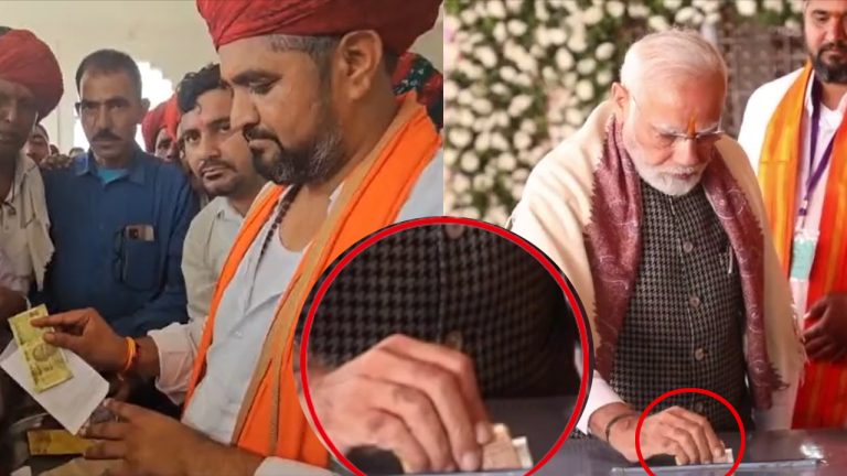 Opposition politicians accuse PM Modi of donating ₹21 only in an envelope at Bhilwara Temple in Rajasthan, visuals expose the lie