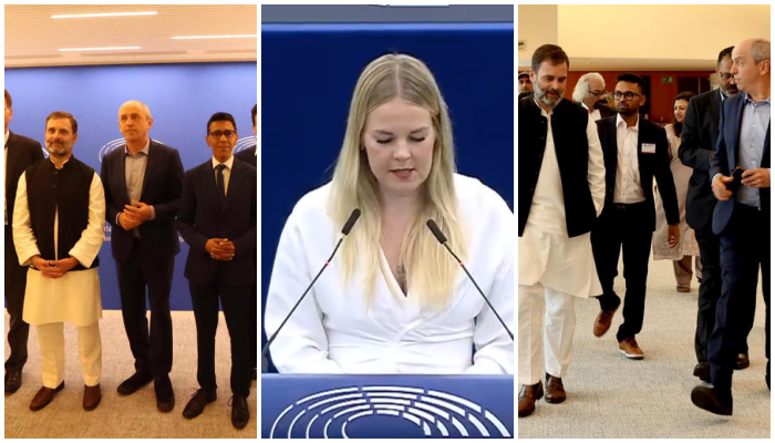 Brussels: Rahul Gandhi meets EU parliamentarians who were behind anti-India resolution, again seeks out political lobbies that want to interfere in India’s affairs