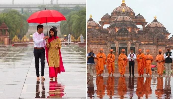 Rishi Sunak and Akshara Murthy visited Akshardham Temple