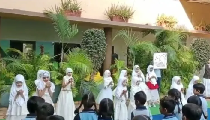 MP: Hindu kids forced to perform in hijab on Islamic songs on Eid in pvt school in Guna; teacher and principal suspended after Hindu outfits outrage