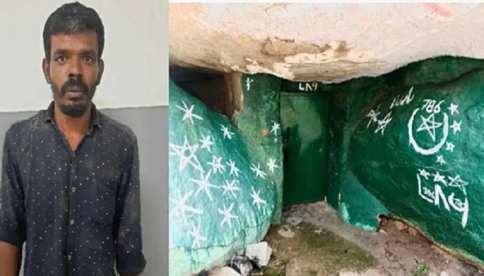 Karnataka: Islamic symbols painted on a Hindu pilgrimage site in Kolar, one Anwar arrested