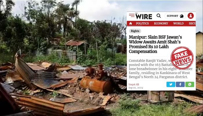 The Wire spreads fake news about martyred BSF jawan’s family not receiving compensation, gets fact-checked by PIB