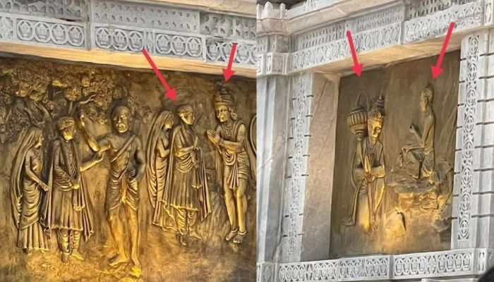 Gujarat: Hindu saints protest against Swaminarayan Sect for displaying Lord Hanuman a servant of Swami Sahajanand in murals of a temple in Salangpur