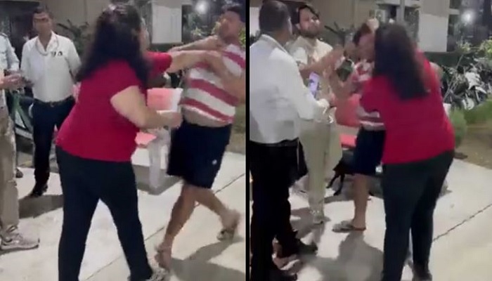 Noida: Woman slaps AIMS Golf Avenue Society president in a dispute over removal of missing dog poster