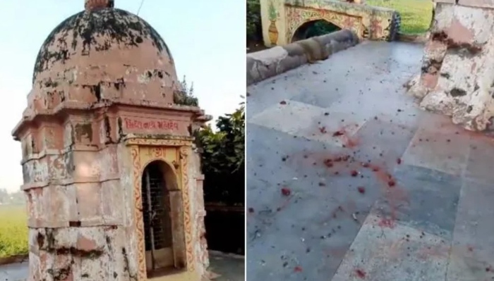 Gujarat: Unidentified miscreants pelt stones at Shiva temple; uproot and throw saffron flag in the drain, investigation underway
