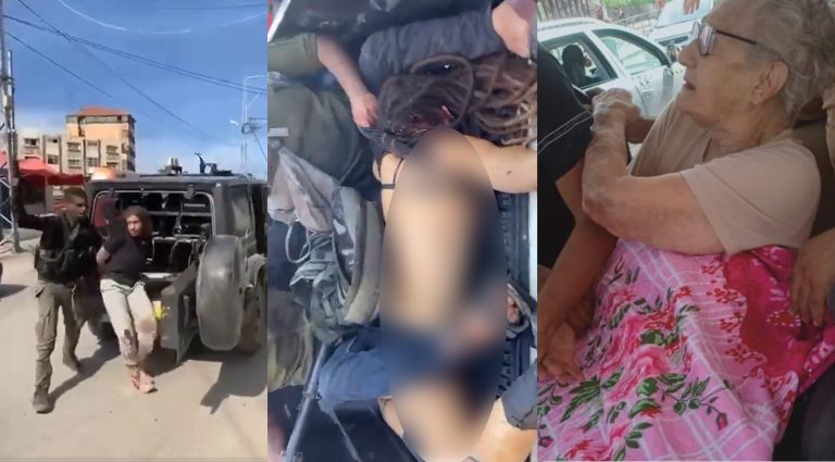 Attack on Israel: Hamas terrorists parade captured Israeli women and body of a killed woman while chanting “Allah hu Akbar” slogans