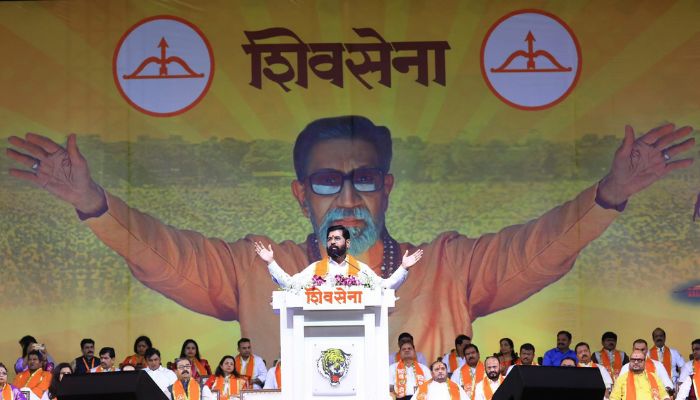 ‘He can embrace Hamas for selfish purpose, buried Balasaheb’s Hindutva’: Eknath Shinde lashes out at Uddhav Thackeray at annual Dussehra meeting
