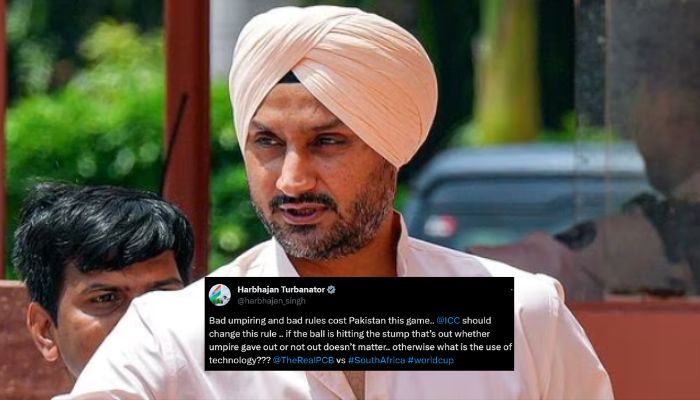 Former Indian cricketer Harbhajan Singh blames umpires for Pakistan’s loss, netizens educate him about “umpire’s call” and DRS