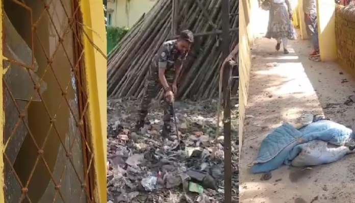 The blast took place in a garbage heap.