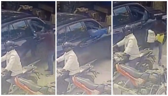 Lawlessness in Bengaluru: Two-bike borne thieves smash the window of a parked BMW car, steal around 14 lakhs cash and flee; CCTV footage surfaces