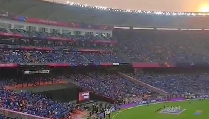 Did 1.3 lakh people together chant Hanuman Chalisa in Narendra Modi stadium before the ICC Cricket World Cup final?