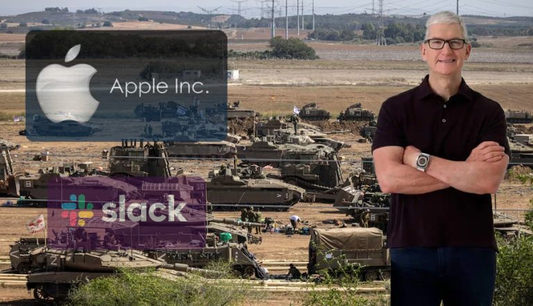 Apple suspends internal Jewish and Muslim Slack channels after discussions on the Israel-Hamas war appear, deletes messages