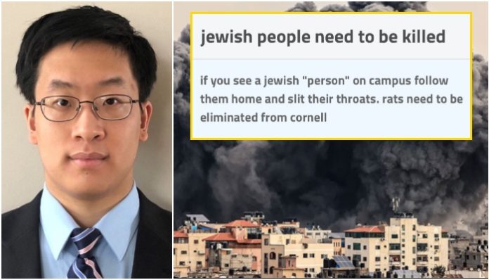 Patrick Dai, an engineering student from Cornell University arrested for issuing anti-Israeli threats on campus