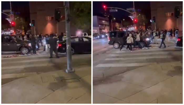 Anti-Israeli protestors attack Jews attending screening of Oct 7 Hamas attack video organised by Israeli actor Gal Gadot in Los Angeles: Watch