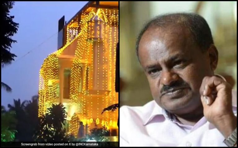 HD Kumaraswamy booked for ‘stealing power’ for Diwali lights: HDK explains himself as Congress puts ‘electricity thief’ poster outside JDS office